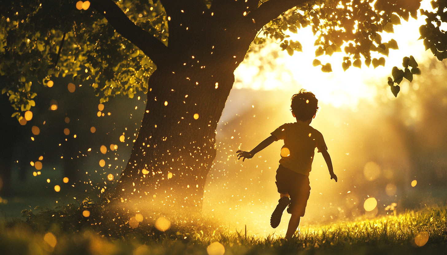 enfant dans le soleil